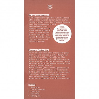 : Meurtre au Prestige Hôtel - Jeux de société - Culinario Mortale