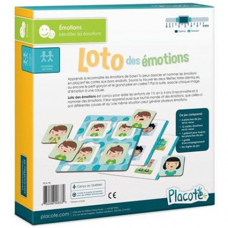 Loto des Émotions - Jeu pédagogique Esprit Jeu - Placote