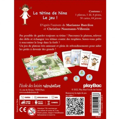 La tétine de Nina - Jeu de société enfant - L'école Des Loisirs