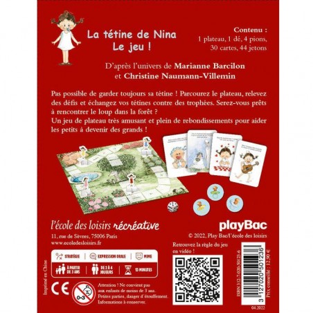 La tétine de Nina - Jeu de société enfant - L'école Des Loisirs
