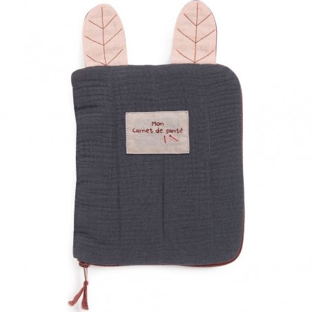 Protège carnet de santé gris Après la pluie - Personnalisable - Moulin Roty