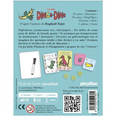Dingo dino - Jeu de société enfant - L'école Des Loisirs