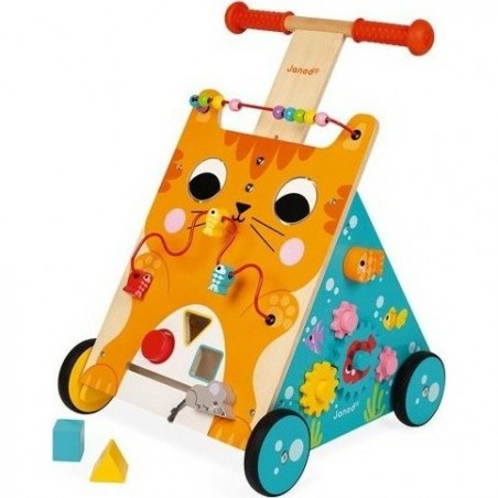 Chariot Multi activités Chat en bois - Janod