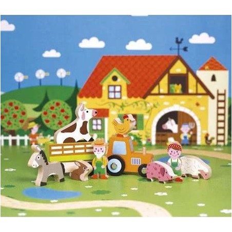 Figurines en bois Ferme Mini Story Janod