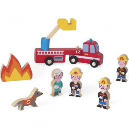 Figurines en bois Pompiers Mini Story Janod