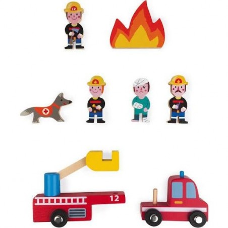 Figurines en bois Pompiers Mini Story Janod