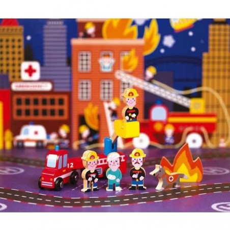 Figurines en bois Pompiers Mini Story Janod