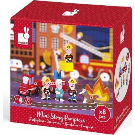 Figurines en bois Pompiers Mini Story Janod