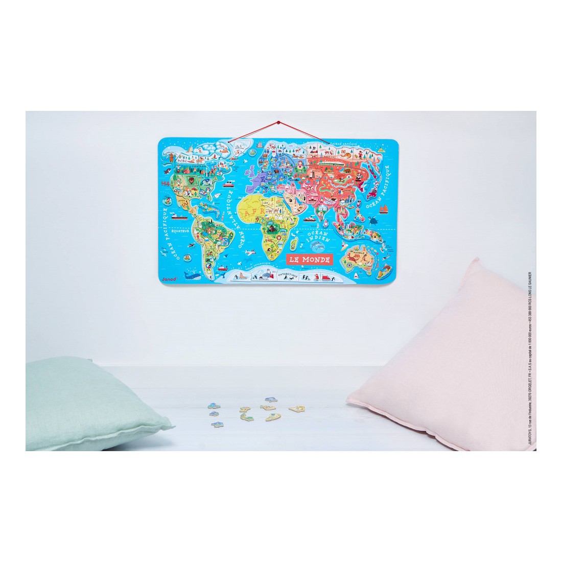 DODO Toys - Puzzle Magnétique Carte du Wereldkaart 5+ - Puzzle Aimanté -  Carte du