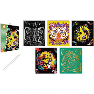 Cartes à gratter "Scratch Art Animaux Du Monde"