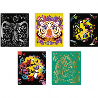 Cartes à gratter "Scratch Art Animaux Du Monde"