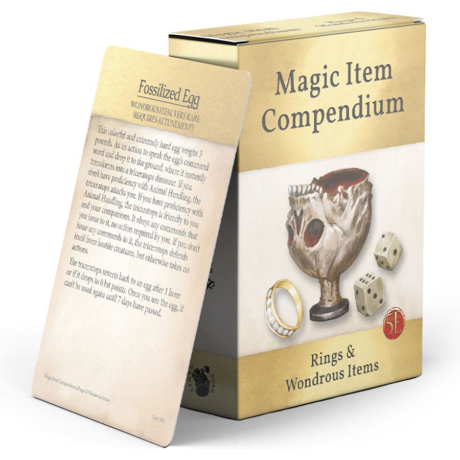 Kobold Erudit Boite De 50 Cartes Recueil D'Objets Magiques Anneaux