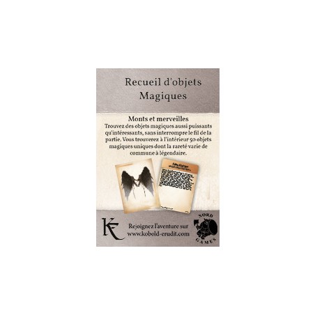 Boite de 50 cartes recueil d’objets magiques Marché Noir - Kobold Erudit