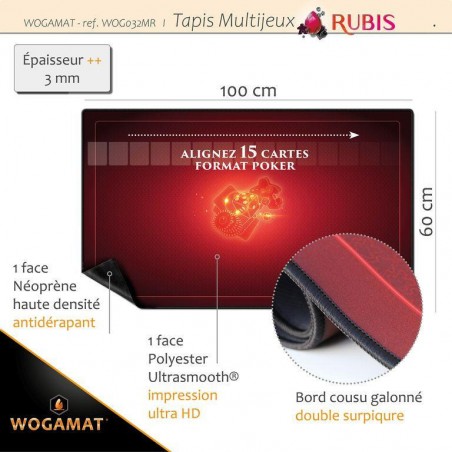 Tapis Multijeux Rouge - Taille 2 - 60x100cm - Wogamat