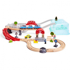 Coffret de train en bois de la ville 2 en 1 de - Hape Toys