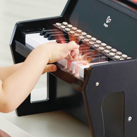 Grand piano droit avec apprentissage interactif noir - Hape