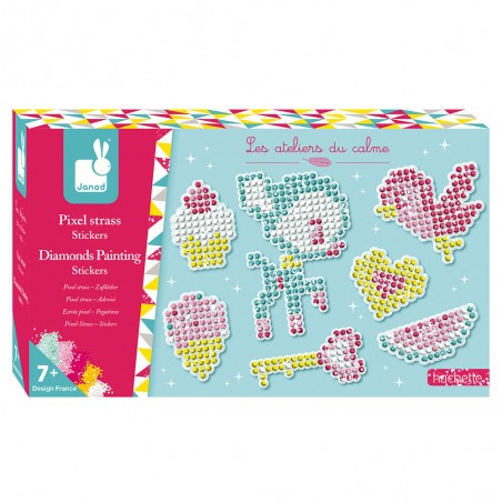 Pixel strass stickers - Les ateliers du calme - Loisirs créatifs - Janod