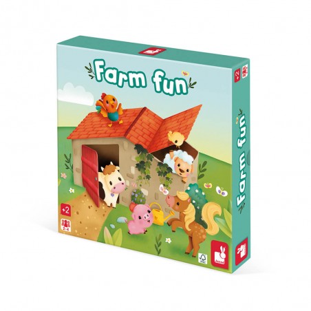 Jeu de société 2 ans - Jeu thème la ferme pour enfant et famille - Janod