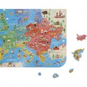 Puzzle de 40 pièces en bois : Carte D'Europe Magnétique en Allemand - Janod