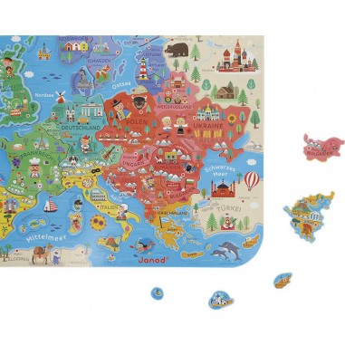 Puzzle magnétique allemand - Carte éducative Europe magnétique - Janod