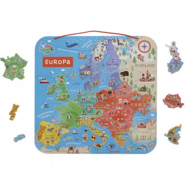 Puzzle magnétique allemand - Carte éducative Europe magnétique - Janod