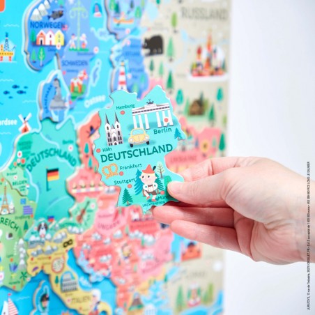 Puzzle magnétique allemand - Carte éducative Europe magnétique - Janod