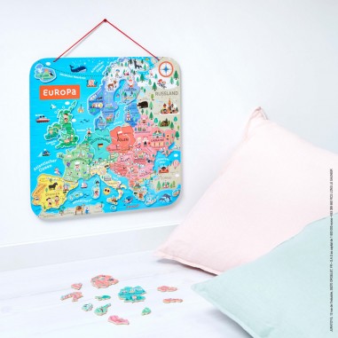 Puzzle magnétique allemand - Carte éducative Europe magnétique - Janod