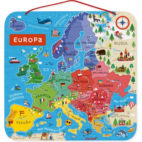 Puzzle magnétique - Carte magnétique Europe - Janod