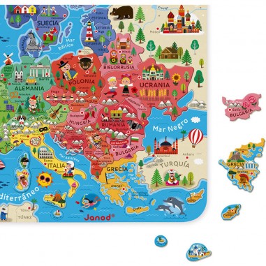 Puzzle magnétique - Carte magnétique Europe - Janod