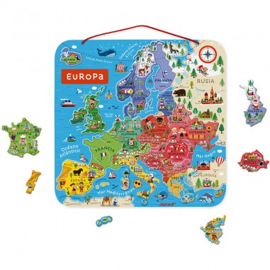 Puzzle magnétique - Carte magnétique Europe - Janod