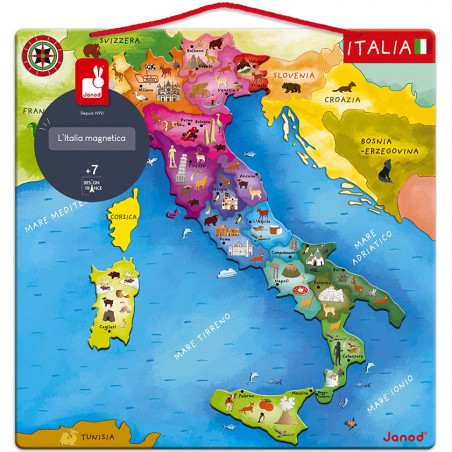 Puzzle Carte d'Italie Magnétique 20 pièces : Puzzles magnétiques - Janod
