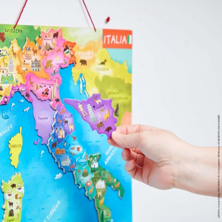 Puzzle Carte d'Italie Magnétique 20 pièces : Puzzles magnétiques - Janod