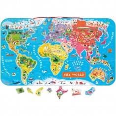Puzzle Carte Monde Magnétique 92 pièces Anglais : Puzzles magnétiques - Janod 2