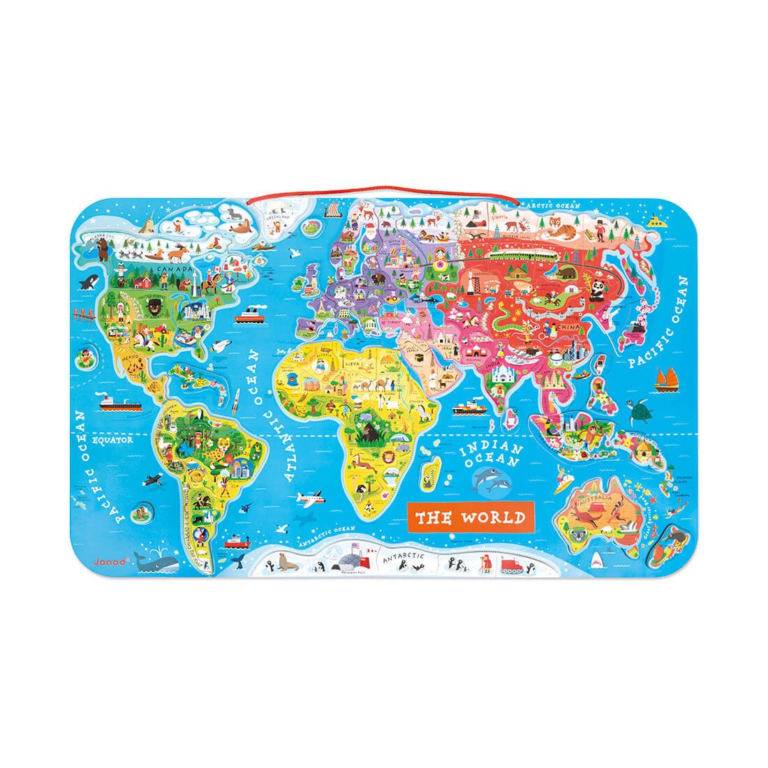 Janod Puzzle Monde magnétique version anglaise - Puzzle