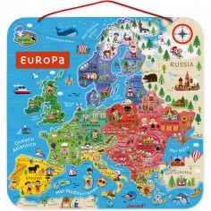 Puzzle magnétique italien - Carte éducative Europe magnétique - Janod