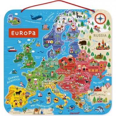 Puzzle magnétique italien - Carte éducative Europe magnétique - Janod