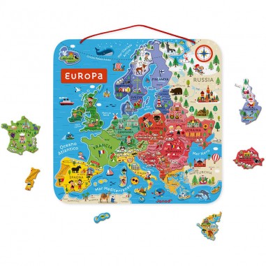 Puzzle magnétique italien - Carte éducative Europe magnétique - Janod