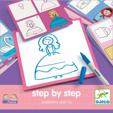 Coffret Apprendre à dessiner "Step by Step" Joséphine and Co - Djeco