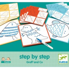 Coffret Apprendre à dessiner "Step by Step" Graff and Co - Djeco