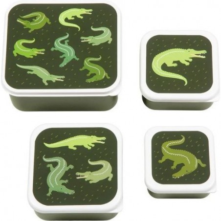 4 boites à goûter crocodiles - A Little Lovely Company