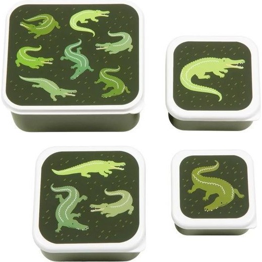 A Little Lovely Company Boîte à collation crocodiles