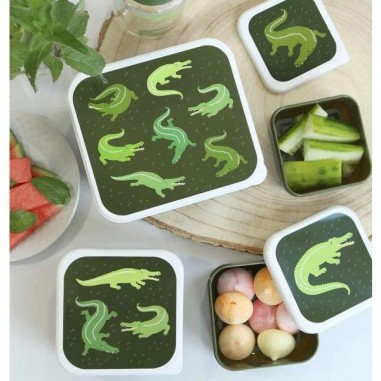 4 boites à goûter crocodiles - A Little Lovely Company