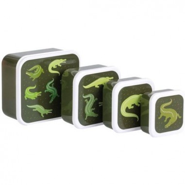 4 boites à goûter crocodiles - A Little Lovely Company