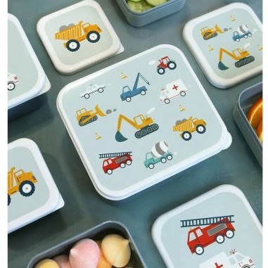 4 boites à goûter véhicules - A Little Lovely Company - Boîtes Alimentaires