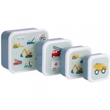 4 boites à goûter véhicules - A Little Lovely Company - Boîtes Alimentaires