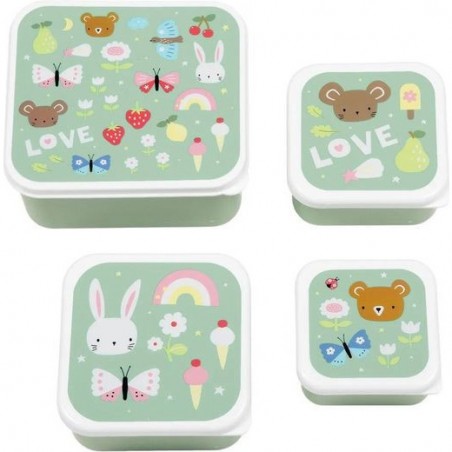 4 boites à goûter joie - A Little Lovely Company - Boîtes Alimentaires