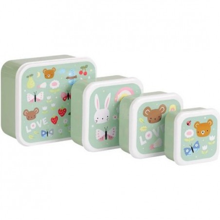 4 boites à goûter joie - A Little Lovely Company - Boîtes Alimentaires