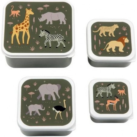 4 boites à goûter Savanna - Lunch box enfant - A Little Lovely Company