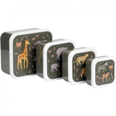 4 boites à goûter Savanna - Lunch box enfant - A Little Lovely Company
