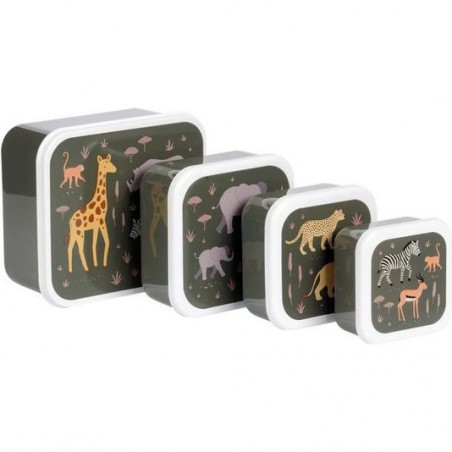 4 boites à goûter Savanna - Lunch box enfant - A Little Lovely Company